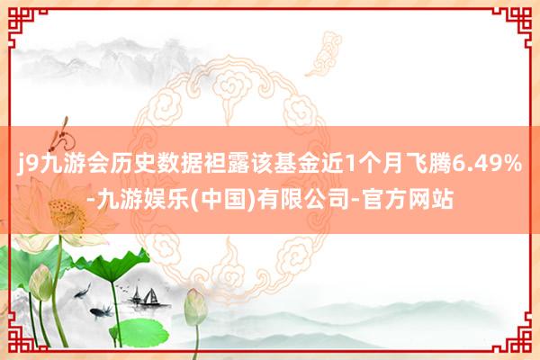 j9九游会历史数据袒露该基金近1个月飞腾6.49%-九游娱乐(中国)有限公司-官方网站