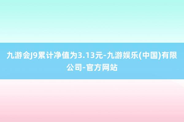 九游会J9累计净值为3.13元-九游娱乐(中国)有限公司-官方网站